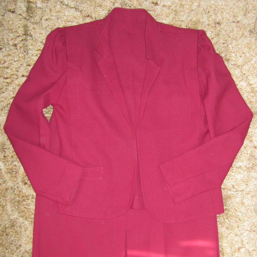 Savannah Vintage Two Piece Red Blazer and Skirt Set